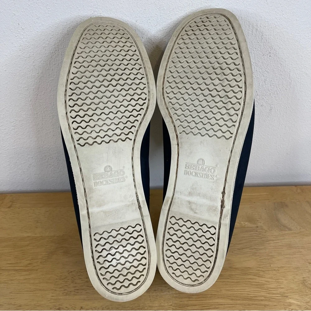 Sebago Docksides Men's Navy Blue and White Boat Shoes Loafers Size 11N